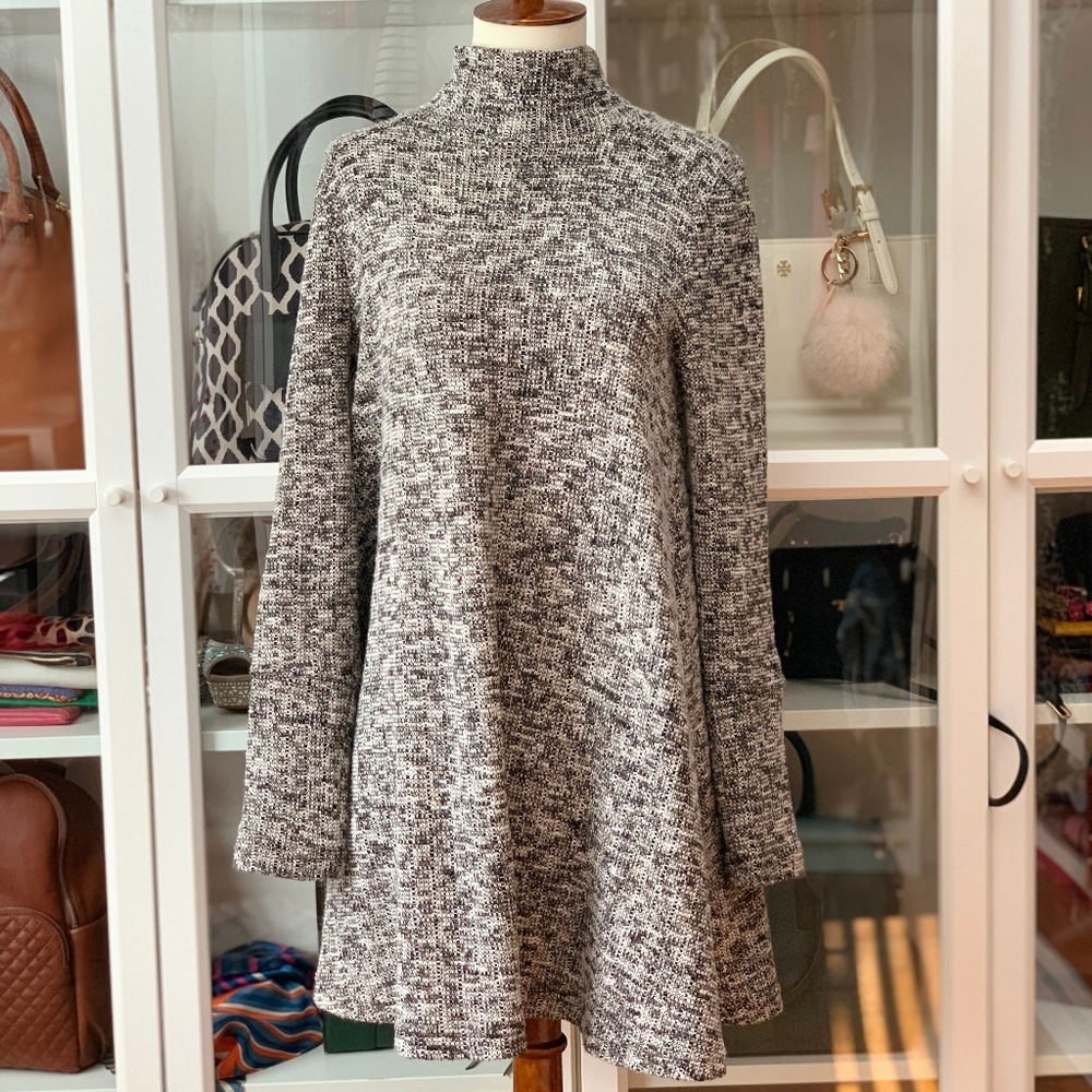 Grey Marled Swing Sweater Dress